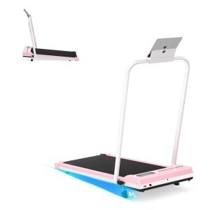 3 in 1 Opvouwbare loopband met 5% helling - Elektrische loopband - Wandelpad 1-8 km/u - 2,5 pk motor - met afstandsbediening - Roze