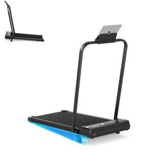 3 in 1 Opvouwbare loopband met 5% helling - Elektrische loopband - Wandelpad 1-8 km/u - 2,5 pk motor - met afstandsbediening - Zwart