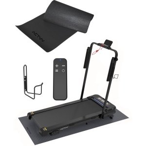 ACTYV Loopband Inklapbaar 1-12km/u met 6% Hellingsfunctie - Inclusief Smeerolie, Beschermmat - Hardloopband - Treadmill - Wandelband - Walking pad - Voor Thuis - Elektrisch - Opvouwbaar
