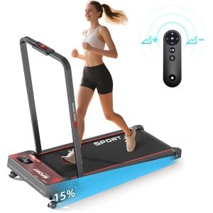 Y-RAIN Loopband - 15% Elektrische hellingsverstelling- 1-12 km/u - 2 in 1 - Opvouwbare Loopband - Treadmill - Afstandsbediening - Tablet-/telefoonhouder - voor thuis & kantoor - Zwart.