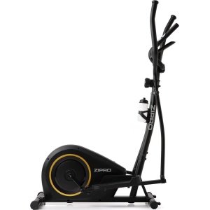 ZIPRO Burn Gold Magnetische Crosstrainer, Hartslagsensoren, Gemakkelijk te transporteren, Antislippedalen, Flessenhouder, Homegym, Stabiele structuur, Max. gebruikersgewicht 120 kg, zwart en goud
