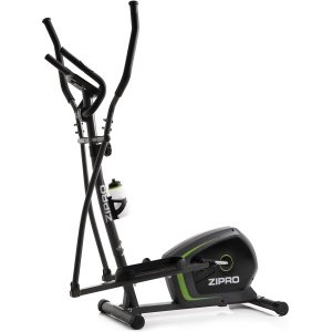 Zipro Neon Magnetische Crosstrainer, Hartslagsensoren, Gemakkelijk te transporteren, Antislippedalen, Flessenhouder, Homegym, Stabiele structuur, Max. gebruikersgewicht 120 kg, zwart en groen