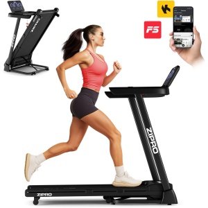 ZIPRO® Luma - Elektrische Loopband 1-12 km/u - Inklapbaar - met Hellingfunctie - Bluetooth - Kinomap en FitShow Apps - Fitness - Hellingshoek Instelbaar - Vermogen 1,25 HP - Groot Loopvlak 115 × 44 cm - Max. 120 kg - Zwart
